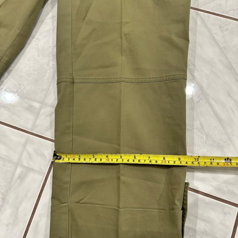 J.Jill Olive Green Wide Leg Ankle Pants Womens 6 Casual Lagenlook Relaxed Fit - Picture 4 of 8